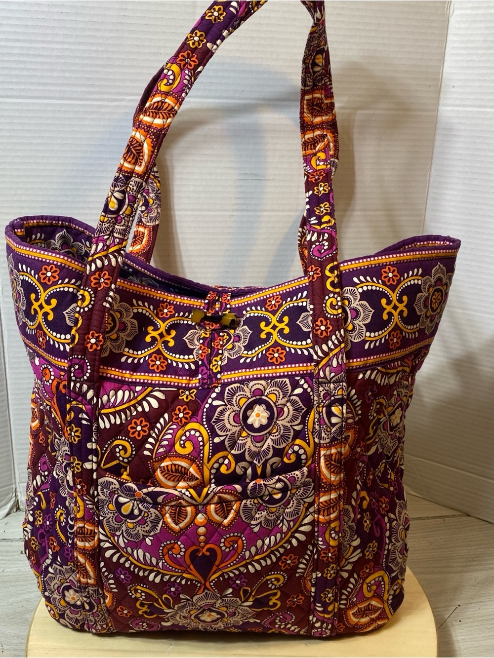 NWT Vera Bradley "Vera" Tote Bag Safari Sunset Purple Paisley Print Handbag